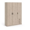 Armoire VEGA - Décor chene - 3 portes + 3 tiroirs - L 147 x P 49,6 x