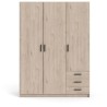 Armoire VEGA - Décor chene - 3 portes + 3 tiroirs - L 147 x P 49,6 x