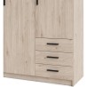 Armoire VEGA - Décor chene - 3 portes + 3 tiroirs - L 147 x P 49,6 x