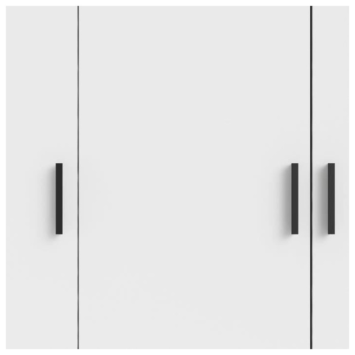 Armoire VEGA - Décor Blanc mat - 4 portes + 3 tiroirs - L 195,5 x P 49,6 x H 200,4 cm