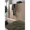 Armoire VEGA - Décor Chene Jackson - 4 portes + 3 tiroirs - L 195,5 x