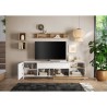 Meuble Tv - MONTECARLO XXL - 1 porte - 2 tiroirs - Blanc laqué / Chen
