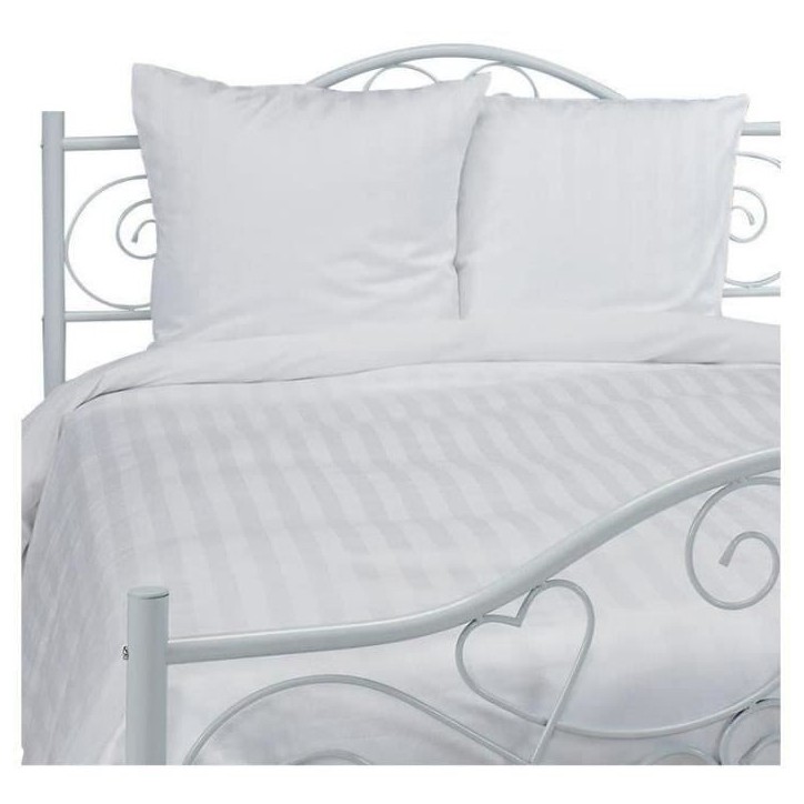 Parrure de lit TODAY Prestige - 220 x 240 cm - 2 personnes - 100% Satin de coton - Craie