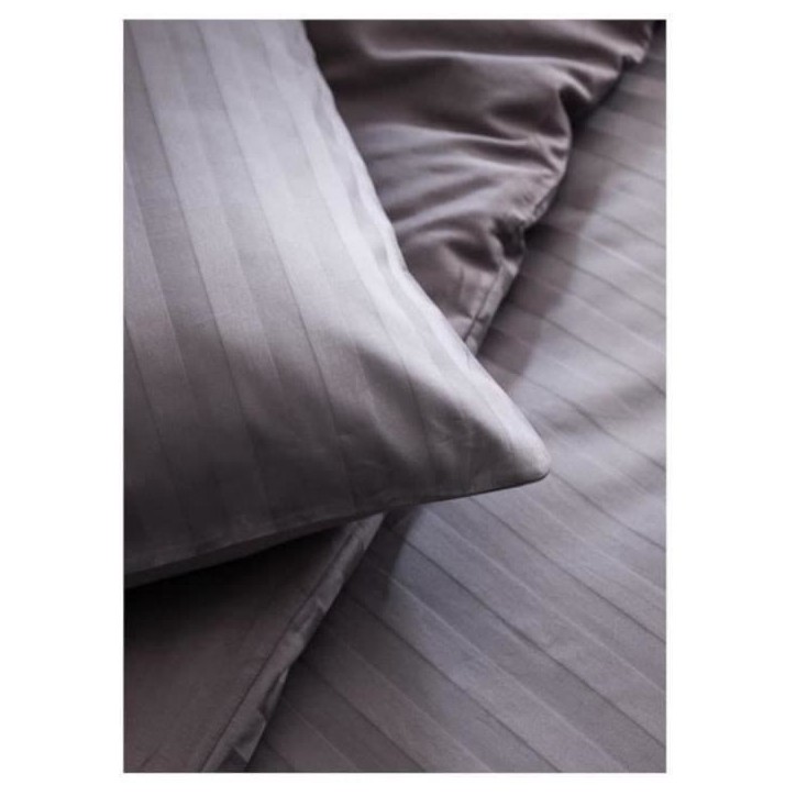 Parrure de lit TODAY Prestige - 220 x 240 cm - 2 personnes - 100% Satin de coton - Fusain