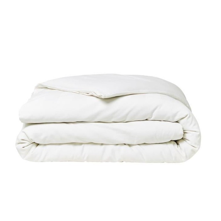 Parrure de lit TODAY Prestige - 240 x 260 cm - 2 personnes - 100% Satin de coton - Craie