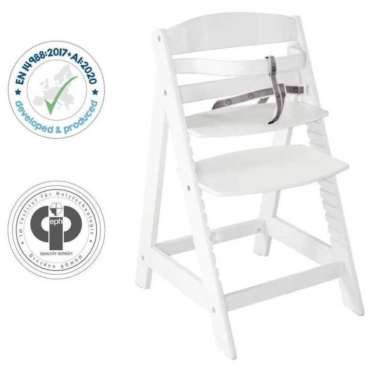 Chaise Haute Évolutive Sit Up III en Bois - ROBA - Réglable en Hauteur - Blanc Chaise Haute Évolutive Sit Up III en Bois - ROBA - Réglable en Hauteur - Blanc