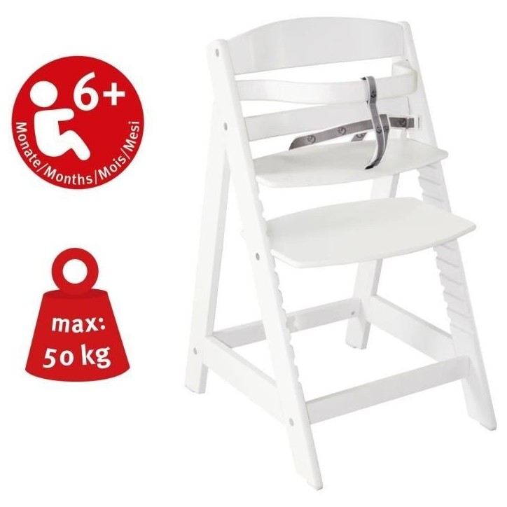 Chaise Haute Évolutive Sit Up III en Bois - ROBA - Réglable en Hauteur - Blanc Chaise Haute Évolutive Sit Up III en Bois - ROBA - Réglable en Hauteur - Blanc