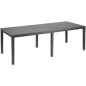 Table a manger de jardin QUEEN effet rotin - Anthracite - 220 x 90 x 72 cm