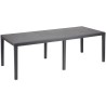 Table a manger de jardin QUEEN effet rotin - Anthracite - 220 x 90 x 7