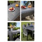 Table a manger de jardin QUEEN effet rotin - Anthracite - 220 x 90 x 72 cm
