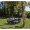 Table a manger de jardin QUEEN effet rotin - Anthracite - 220 x 90 x 7