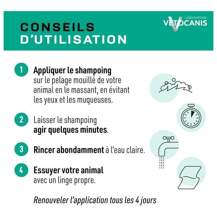 Shampoing anti-puces - VETOCANIS - Répulsif Chat 300ml