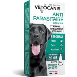 Pipette Anti-puces, tiques et moustiques - VETOCANIS - Répulsif pour