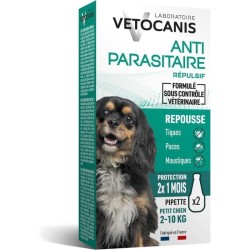 Pipettes Anti puces - VETOCANIS - 2x1 Mois sans Tiques, Puces, Moustiq