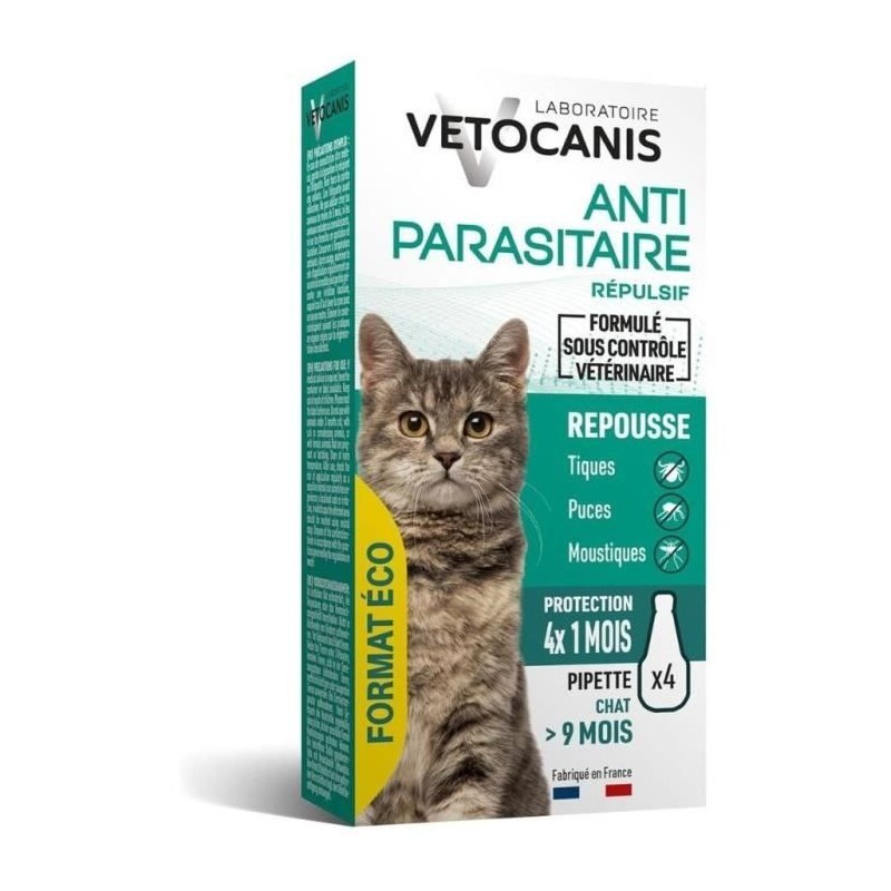 Anti-parasitaire - VETOCANIS - Pipettes Anti-Puces Anti-Tiques Anti-Mo