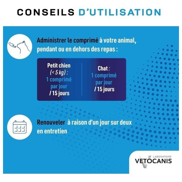 Dentifrice croquer - VETOCANIS - x30 Comprimés pour Chat et Petit Chien
