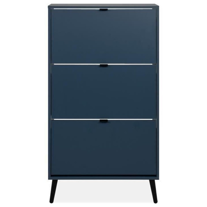 Meuble a chaussures - Bleu nuit - 12 paires - L70 x P24 x H125 cm - VIGO Meuble a chaussures - Bleu nuit - 12 paires - L70 x P24 x H125 cm - VIGO