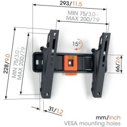 Support mural pour TV - VOGEL'S - TVM 1223 Full-Motion Small, 1 bras,