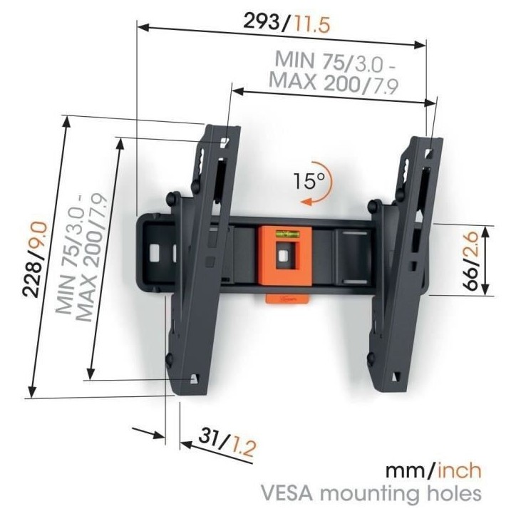 Support mural pour TV - VOGEL'S - TVM 1223 Full-Motion Small, 1 bras, 19-43 Support mural pour TV - VOGEL'S - TVM 1223 Full-Motion Small, 1 bras, 19-43
