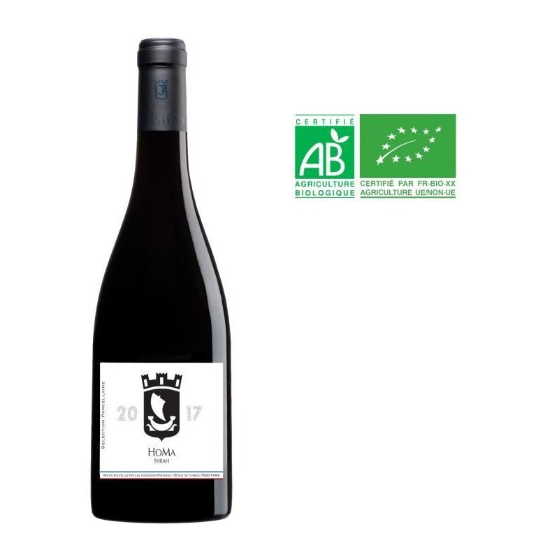 Les Vignerons Parisiens Homa Syrah - Vin de France rouge - Bio 2017 Les Vignerons Parisiens Homa Syrah - Vin de France rouge - Bio 2017