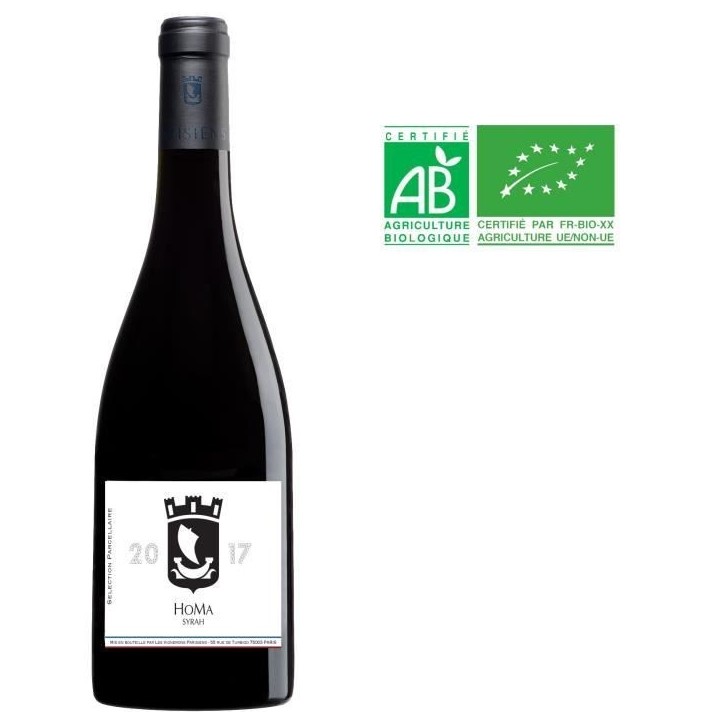 Les Vignerons Parisiens Homa Syrah - Vin de France rouge - Bio 2017