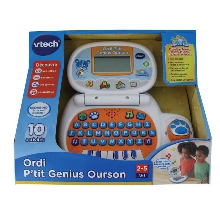 Ordinateur Éducatif Enfant VTECH P'tit Genius Ourson Bleu - Multicolore - Mixte - 24 mois - 2 ans Ordinateur Éducatif Enfant VTECH P'tit Genius Ourson Bleu - Multicolore - Mixte - 24 mois - 2 ans