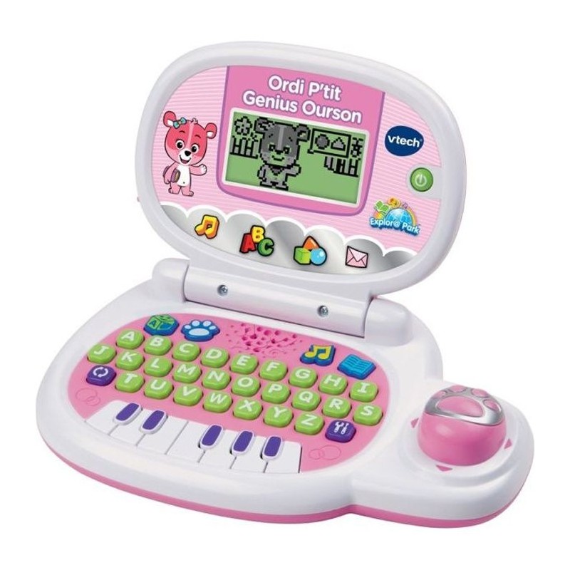 VTECH - Ordi P'tit Genius Ourson Rose - Ordinateur Éducatif Enfant - VTECH - Ordi P'tit Genius Ourson Rose - Ordinateur Éducatif Enfant -
