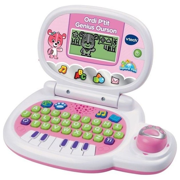 VTECH - Ordi P'tit Genius Ourson Rose - Ordinateur Éducatif Enfant - De 2 a 5 ans VTECH - Ordi P'tit Genius Ourson Rose - Ordinateur Éducatif Enfant - De 2 a 5 ans