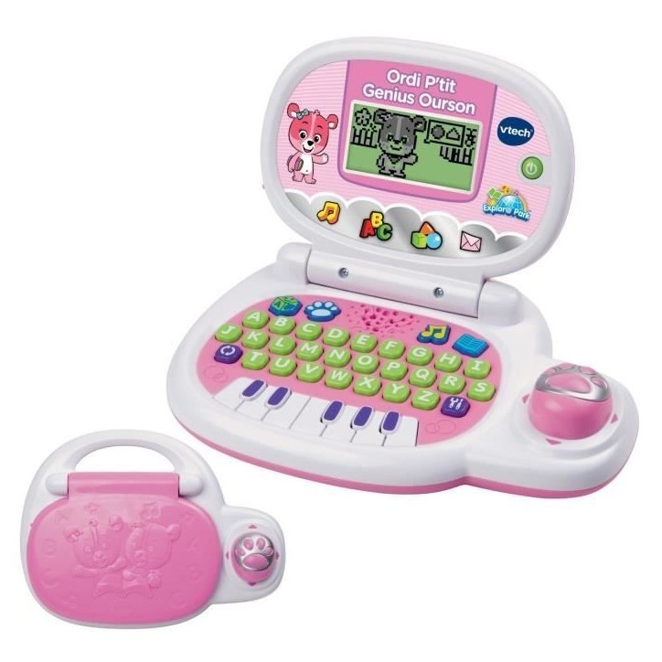 VTECH - Ordi P'tit Genius Ourson Rose - Ordinateur Éducatif Enfant - De 2 a 5 ans VTECH - Ordi P'tit Genius Ourson Rose - Ordinateur Éducatif Enfant - De 2 a 5 ans