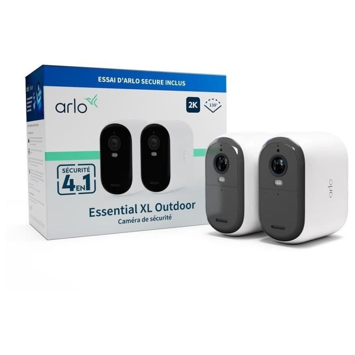 Pack 2 Cameras - ARLO - 2K XL Essential2 - Extérieur - Batterie - Vision nocturne Pack 2 Cameras - ARLO - 2K XL Essential2 - Extérieur - Batterie - Vision nocturne