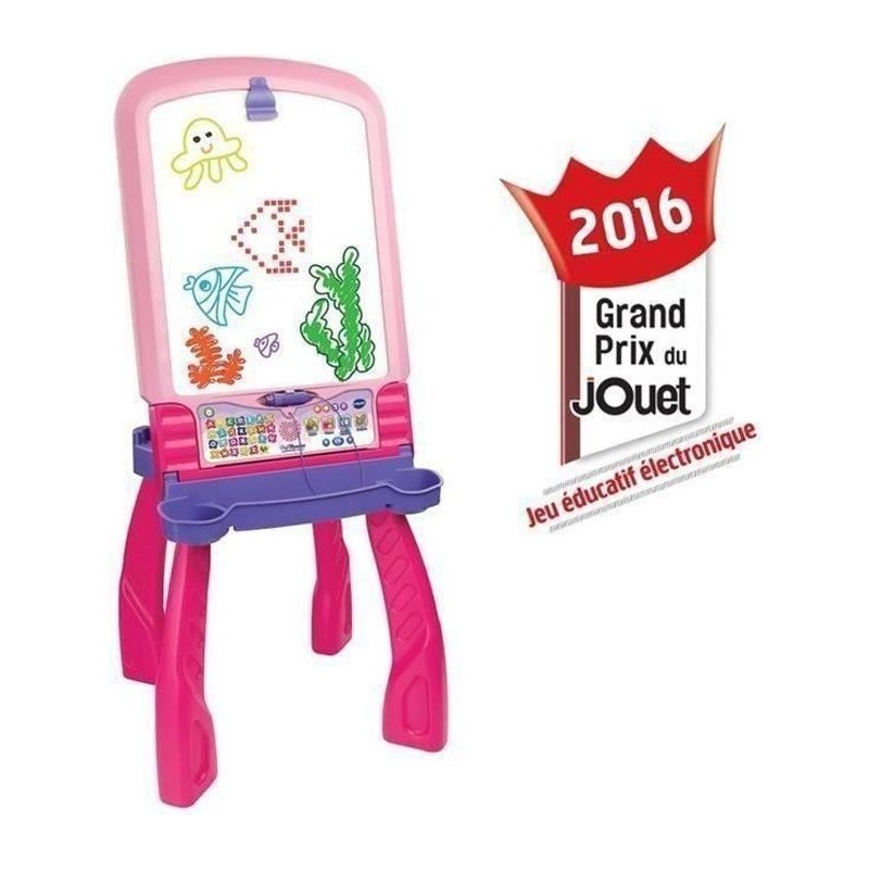 Chevalet Interactif 3 en 1 VTECH - Rose - Pour Fille - A partir de 3 a Chevalet Interactif 3 en 1 VTECH - Rose - Pour Fille - A partir de 3 a