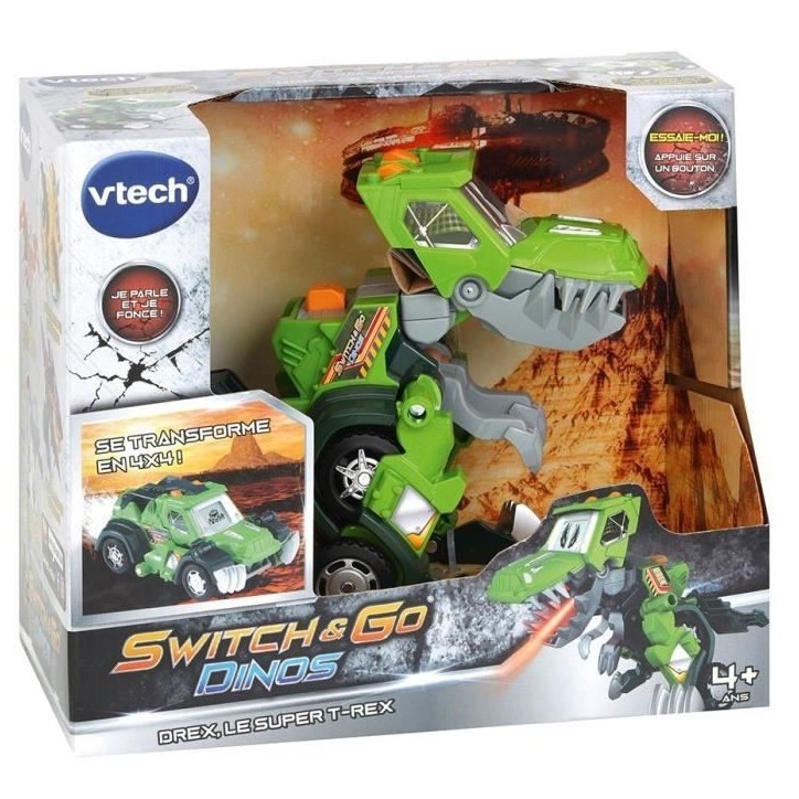 VTECH - Switch & Go Dinos - Drex, Super T-Rex (Jeep) - T-Rex interactif a transformer en Jeep tout terrain VTECH - Switch & Go Dinos - Drex, Super T-Rex (Jeep) - T-Rex interactif a transformer en Jeep tout terrain