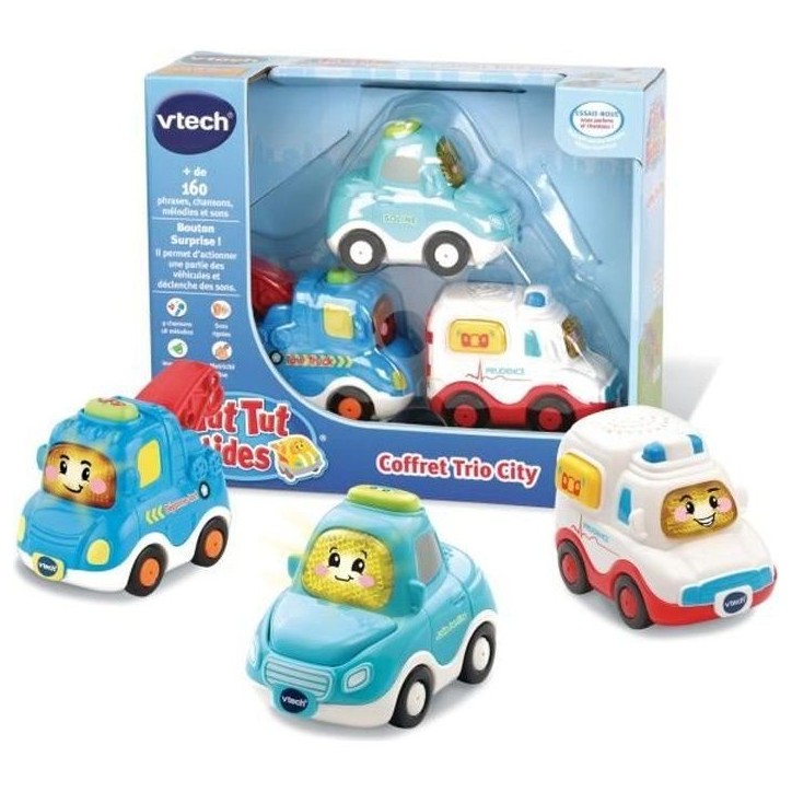 VTECH - Tut Tut Bolides - Coffret Trio City (Berline + Dépanneuse + Ambulance) VTECH - Tut Tut Bolides - Coffret Trio City (Berline + Dépanneuse + Ambulance)