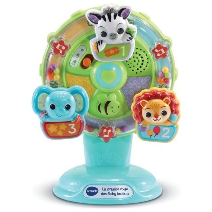 VTECH BABY - La Grande Roue des Baby Loulous - Roue musicale avec ventouse anti-chute - Vert/Multicolore