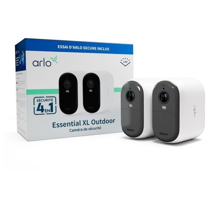 Pack 2 Cameras - ARLO - FHD XL Essential2 - Extérieur - Batterie - Vision nocturne Pack 2 Cameras - ARLO - FHD XL Essential2 - Extérieur - Batterie - Vision nocturne