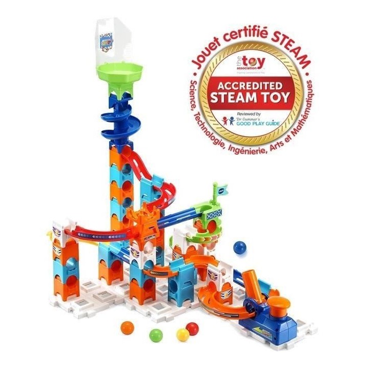 Circuit a billes VTECH Marble Rush - Adventure Set S100 - 61 pieces et 5 MarbleBilles incluses