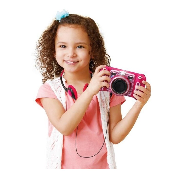 Appareil photo enfant - VTECH - Kidizoom Duo DX Rose - 75 filtres dynamiques - 5 jeux en réalité augmentée