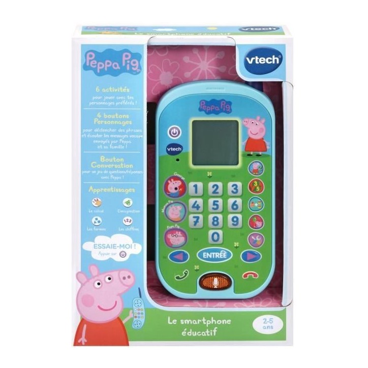 Téléphone enfant - VTECH - Peppa Pig - Sons amusants - Éducatif