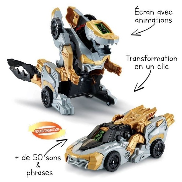 VTECH - Switch & Go Dinos - 1'Click - Vulcanion, Méga Dragon - Enfant - Pile - Marron, noir et gris VTECH - Switch & Go Dinos - 1'Click - Vulcanion, Méga Dragon - Enfant - Pile - Marron, noir et gris