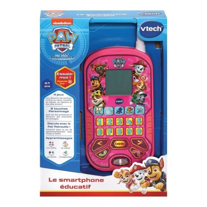 VTECH - PAT PATROUILLE - Smartphone Éducatif Rose - 6 activités éducatives - Appels et messages vocaux VTECH - PAT PATROUILLE - Smartphone Éducatif Rose - 6 activités éducatives - Appels et messages vocaux