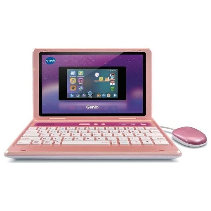 Ordinateur pour enfant VTECH Genio - Clavier AZERTY, souris, écran 5'', mémoire 8GB - Rose Ordinateur pour enfant VTECH Genio - Clavier AZERTY, souris, écran 5'', mémoire 8GB - Rose