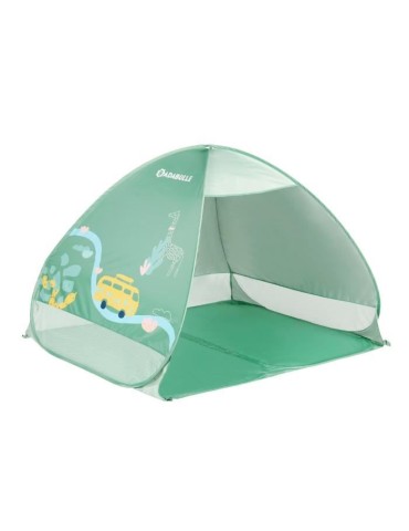 BADABULLE Tente anti-UV bébé, grande tente de plage, haute protection solaire FPS 50+, systeme pop-up, vert