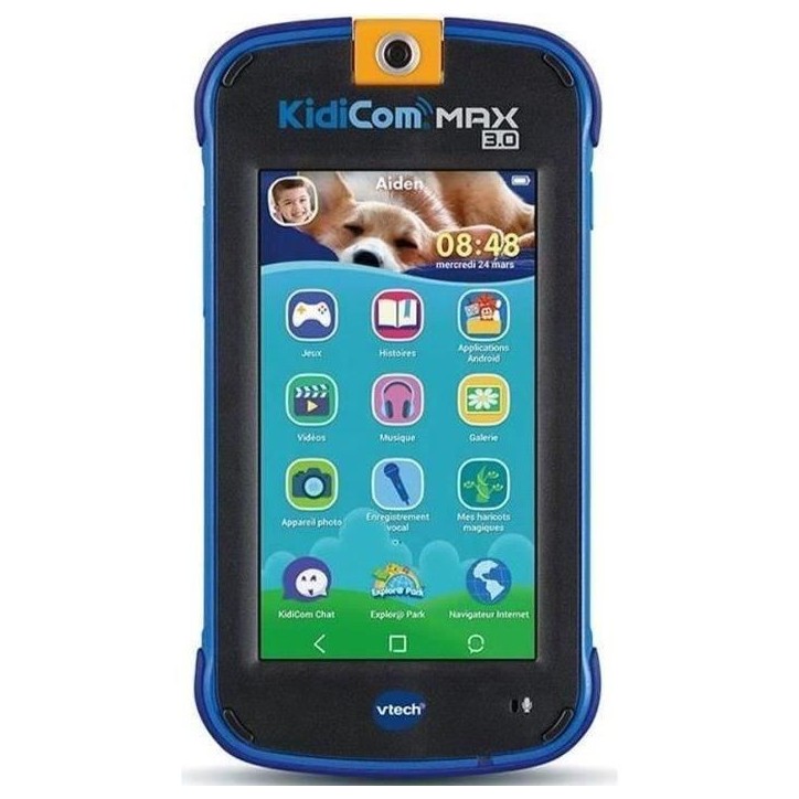 VTECH - Kidicom Max 3.0 - Portable enfant performant - 16 applications/jeux - 8 Go - Bleu