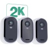 ARLO Caméra de surveillance Pack 3 caméras Essential 2k + 3 Panneaux