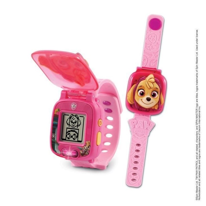Montre-Jeu Interactive de Stella - VTECH - Pat'Patrouille - Ecran animé - 4 jeux - 12 cadrans - Rose