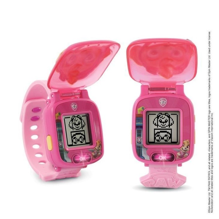 Montre-Jeu Interactive de Stella - VTECH - Pat'Patrouille - Ecran animé - 4 jeux - 12 cadrans - Rose