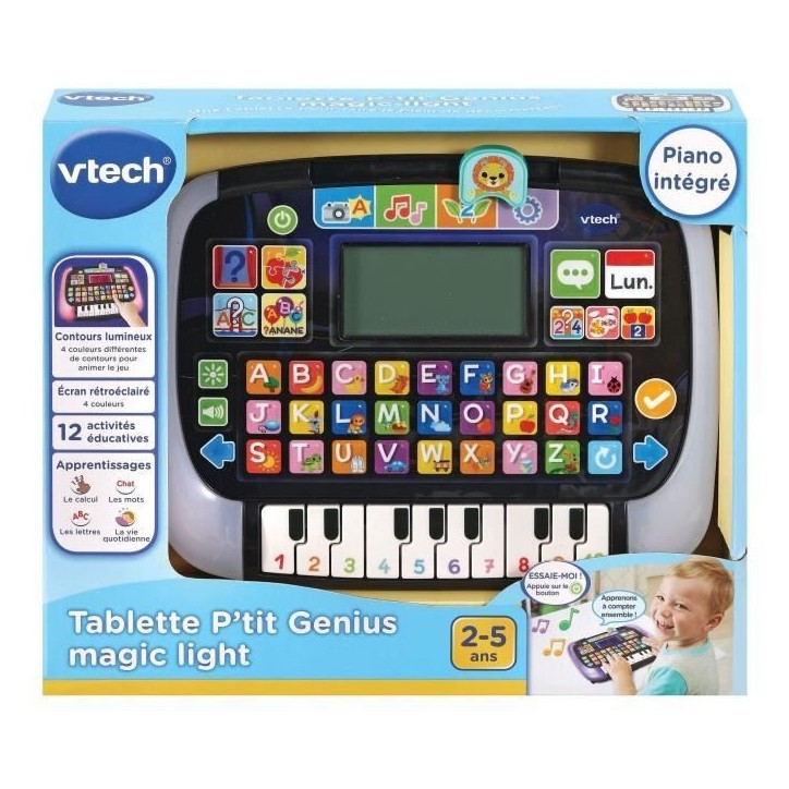 Tablette éducative VTECH P'tit Genius Magic Light pour enfants de 2 ans et plus - Noir/Bleu - Mixte Tablette éducative VTECH P'tit Genius Magic Light pour enfants de 2 ans et plus - Noir/Bleu - Mixte