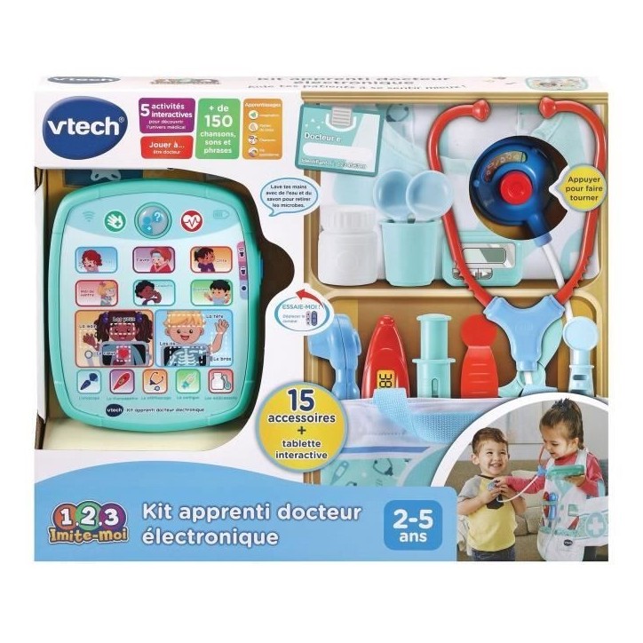 VTECH - 1,2,3 Imite-Moi - Kit Apprenti Docteur Électronique - Jouet d'Imitation Enfant VTECH - 1,2,3 Imite-Moi - Kit Apprenti Docteur Électronique - Jouet d'Imitation Enfant