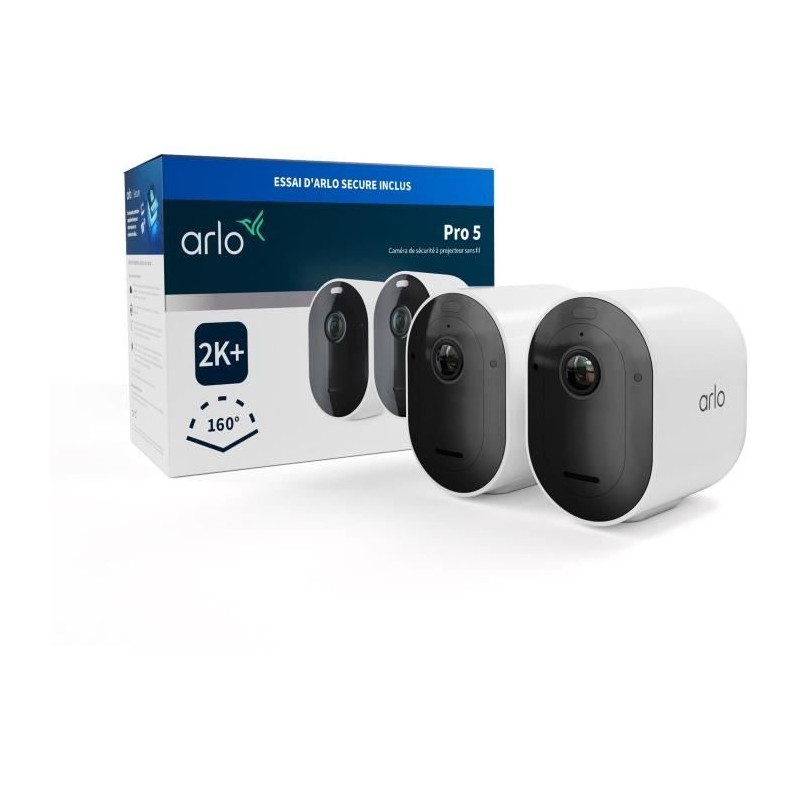 Pack 2 Cameras - ARLO - Pro 5 - Extérieur - Batterie - Vision nocturn