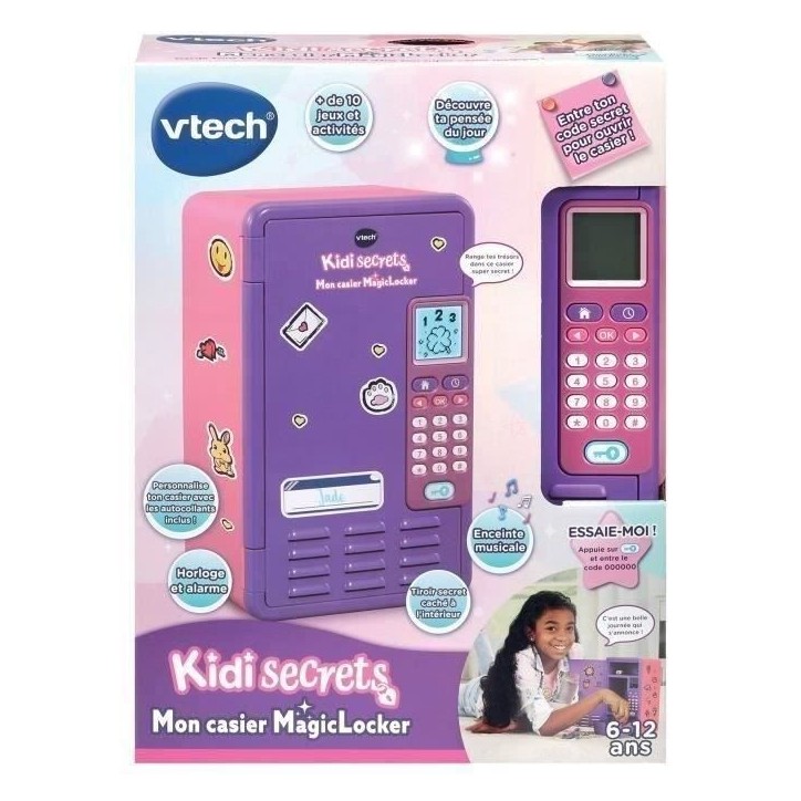 Casier MagicLocker VTECH KidiSecrets rose - 6-12 ans - Code secret a 6 chiffres